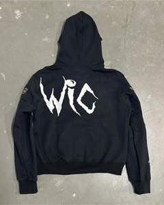 Streetwear personnalisé coton Dtg impression strass fermeture éclair acide lavé graphique sweats à capuche pour hommes - Product Image 6