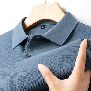 เสื้อโปโลผ้าคอตตอนสำหรับผู้ชาย, เสื้อคอตตอน100% สำหรับใส่ไปตีกอล์ฟระบายอากาศได้ดีฤดูร้อนธุรกิจลำลองหลากสี - Product Image 5