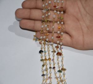 โซ่ลูกประคำลูกปัดมุกหลายแบบธรรมชาติสำหรับทำเครื่องประดับ - Product Image 2