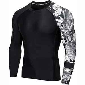 T-shirt de compression pour homme de haute qualité, tricoté à manches longues, pour la gym et le fitness, coupe ajustée, respirant, compression musculaire - Product Image 1