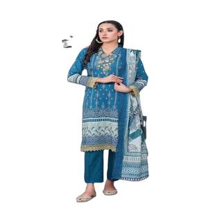 Haute Qualité 100% Coton Shalwar Kameez Dames Costumes Pakistanais Imprimé Collection D'été Plus Options De Taille-Importation Directe - Product Image 1