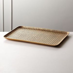 Durable Brass Serving <b>Tray</b> Perfect For Everyday Use In Serving Meals <b>Drinks</b> Appetizers Desserts And Light Snacks At Home - Product Image 4