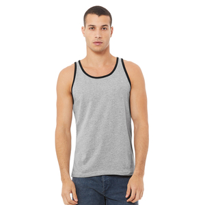 Bella + toile femmes doux Tri-Blend Spandex athlétique débardeur chiné gris Racerback Jersey imprimé respirant tricoté - Product Image 4
