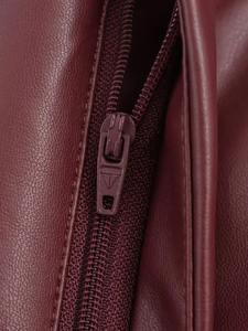 Cuir véritable Automne Hiver Casual Femmes Pantalon Poches Fermetures Éclair Lâche Jambe Droite Pantalon Nouvelle Mode Streetwear Pantalon En Cuir - Product Image 3