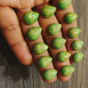 Turquesa Verde Natural Suelta de Alta Calidad AAA, Cabujón de Cobre, Gema en Forma de Pera, Forma Mixta, Mejor Precio, 20% de Descuento y Regalo de Año Nuevo - Product Image 3