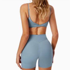 Ensemble de sport 2 pièces pour femme en Spandex/Nylon, à maintien élevé, respirant, antibactérien, séchage rapide et écologique, avec soutien-gorge de fitness pour la gym, vente en gros - Product Image 6
