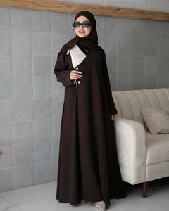 Abaya longue en satin de luxe sur mesure en gros, vêtements islamiques de haute qualité inspirés de Dubaï, manches longues, anti-rides, faits à la main - Product Image 2