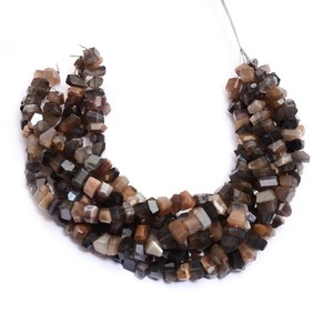 หินมูนสโตนหลายเหลี่ยมเพชรพลอย5x6mm-6x9mm ลูกปัดนักเก็ตหินมูนสโตนธรรมชาติพลอยกึ่งล้ำค่าสำหรับทำเครื่องประดับ - Product Image 4