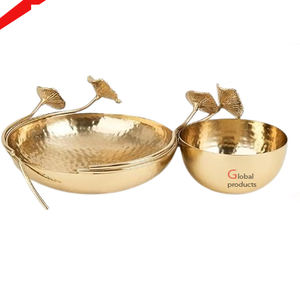 Qualité supérieure Doré Fini Designer Bords Bol De Service Alimentaire Pour Restaurant - Product Image 2