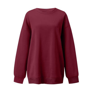 Sudadera con capucha de algodón de doble cara ecológica para mujer, jersey con cuello y hombros caídos, logotipo impreso frontal transpirable para invierno - Product Image 1