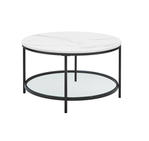 Mesa de centro de metal de 2 niveles, mesa de centro de mármol y cristal, nuevo diseño, Fabricante Mayorista, exportador - Product Image 1