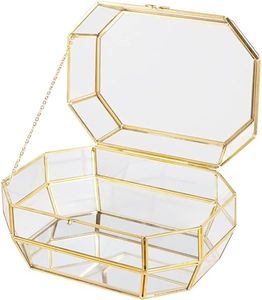 Boîte à bijoux en métal et en verre durable conçue pour protéger les bijoux des dommages causés par la poussière et l'humidité - Product Image 6