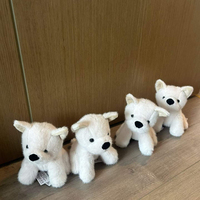 Boneka Anjing Munro Scottie Junior Khusus, Super Lembut, Pereda Stres, dengan Kantong Debu Biru Bordir Logo MUN6JSD