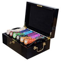 500 Ct 14g jetons de Poker Casino en argile menthe avec boîtier en bois d'acajou noir