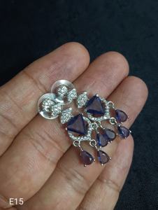 AMERICAN DIAMOND CLASSIC STYLE EARRINGS SET for WEDDINGS FASHIONABLE CLASSIC STYLE EARRINGS SET for WOMEN and GIRLS - Product Image 2