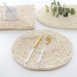 New Wicker <b>Coaster</b> Plate 2023 Hand <b>Woven</b> Country Style Customized Color Eco-Friendly Carton Packaging High Quality Placemats - Product Image 1