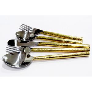 Exclusive Sale Indian Supply at Low Price Wedding Gold Plated Handle Cutlery Stainless Steel <b>Knife</b> <b>Fork</b> Spoon Hotel Flatware <b>Set</b> - Product Image 4