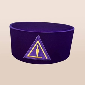 Chapeau de maçon cryptique, chapeau de maçon en tissu violet, chapeau de régalia maçonnique, taille standard, type de tissu polyester - Product Image 3
