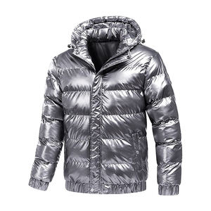 Veste matelassée brillante de style streetwear pour hommes et femmes, de bonne qualité, avec col montant, dernier design d'hiver en vente - Product Image 1