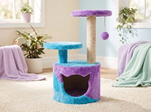 Amistar Azure Rainbow – Premium All Size Cat Scratcher, Colorful Sisal <b>Post</b>, Fun & Durable Cat Playground - Product Image 3