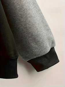 Sweat à capuche en molleton doux et confortable de haute qualité Design d'hiver décontracté Fermeture à glissière brodée Motif de perles Technique lavée - Product Image 5