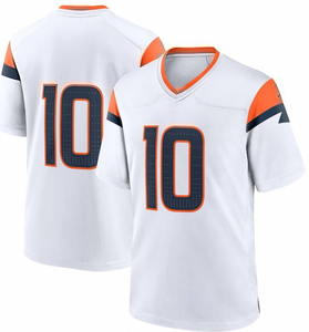 Custom Orange Blue American Football Jersey Team Uniform V Neck Short Personalized Number Breathable Mesh Anti-Bacterial - Product Image 4
