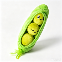 Jouet en peluche pour chat en forme de coque de pois avec herbe à chat, billes de pois amovibles et queue à plumes, jouet interactif à mâcher pour usage quotidien pour chatons