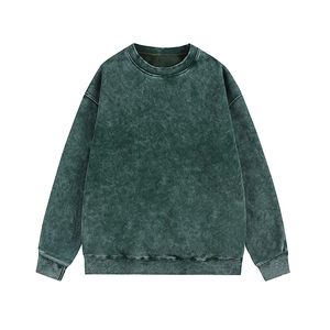 เสื้อสเวตเชิ้ตผ้าฟลีซแอซิดของ100% เสื้อสเวตเชิ้ตโอเวอร์ไซส์พิมพ์โลโก้ตามสั่ง - Product Image 1