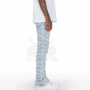 กางเกงผู้ชายน้ำหนักเบาสีทึบบานและซ้อนกันระบายอากาศได้ดีสไตล์ลำลองซักสีเข้ม - Product Image 3