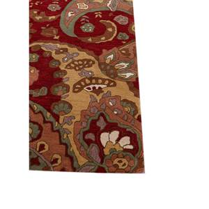 Hacienda <b>Hand</b> <b>Tufted</b> Wool <b>Rugs</b> Red & Orange 10mm Thickness for Home Use-for Living Room Hallway Bedroom for Teens-Tra-15057 - Product Image 4