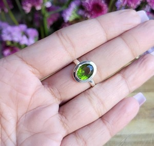 Spinner de Plata de Ley 925, anillo de joyería de piedras preciosas naturales de Peridoto, anillo hecho a mano estampado de plata de ley 925 - Product Image 2