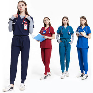 Vente en gros d'uniformes médicaux personnalisés pour les pantalons sarcelle Fit Jogger Uniformes hospitaliers Ensembles de gommage d'allaitement pour femmes - Product Image 1
