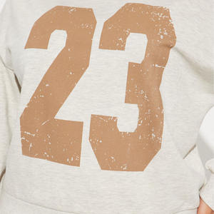 Survêtement oversize pour femme à épaules dénudées, 100 % coton molletonné avec 23 motifs, style streetwear décontracté, fabrication OEM ODM sous marque privée - Product Image 6