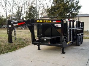 7x14 <strong>Gooseneck</strong> Hydraulic Dump Trailer with 4ft Side (2) 7K Axles for Sale