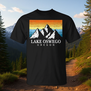 T-shirt imprimé souvenir de randonnée en montagne Vintage Lake Oswego Oregon, vêtements promotionnels rétro - Product Image 3
