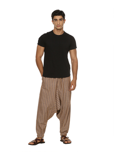 Pantalones bombachos holgados de cintura alta de talla libre para hombre, respetuosos con el medio ambiente, estilo bohemio clásico, lona informal, Yoga, Aladdin, entrepierna caída, Afghani - Product Image 2