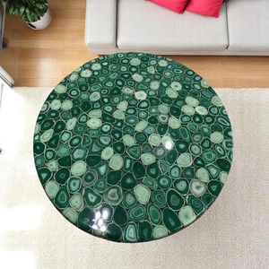 Table basse en agate verte naturelle de qualité supérieure, fabriquée à la main, art moderne, meubles pour le salon et la décoration de jardin - Product Image 1
