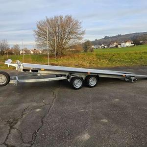 Remolque de Transporte de Vehículos de Doble Eje Galvanizado con Luces LED de Alta Resistencia para 3.5 Toneladas |   Carretilla de Remolque Multiusos para Automóviles, Económica - Product Image 1