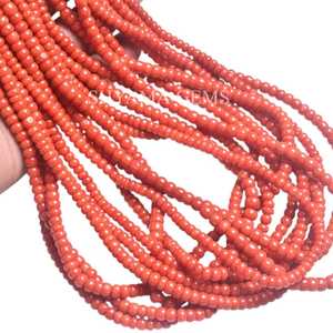 Cuentas de Rondelle lisas de Coral italiano natural, hebra de piedras preciosas sueltas para la fabricación de joyas, precio de fábrica al por mayor - Product Image 5