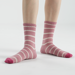 Calcetines de Algodón Transpirables para Mujer, Diseño a Rayas, Estilo de Punto, Coloridos, para Uso Diario, Estilo Coreano - Product Image 4