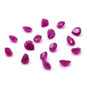Pérolles de rubis naturelles africaines non traitées de haute qualité, calibrées, 3x4mm et 4x5mm, facettées, taille diamant, pierres précieuses en vrac, couleur rouge - Product Image 1