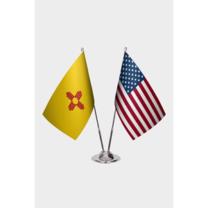 Ensemble de drapeaux en aluminium imprimés numériquement sur mesure avec logo personnalisé pour bureaux - Product Image 1