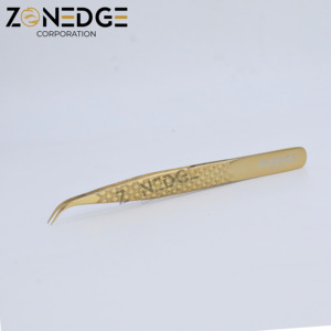 Las pinzas de pestañas de Plasma doradas más vendidas, aplicador de precisión de extensión de pestañas profesional, suministros para maquillaje y salón de belleza - Product Image 1