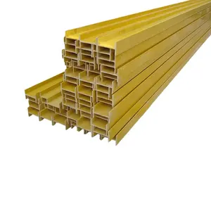 50mm Yellow Color Anti Uv Manufacturers Corrosion Resistance Fibre Profile Pultruded Grp Hollow Tube