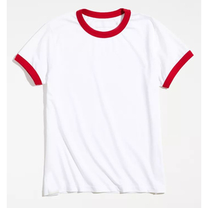 Mens 3055 Short Sleeve Ringer Tee Solid Pattern Wholesale Bulk T Shirts Ringer T Shirt Manufacturer - Product Image 2