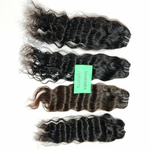 Extensions de cheveux vierges indiennes brutes 100% bon marché, sans nœuds, d'un seul donneur, cuticules alignées, ondulées, lâches, ondulations profondes, cheveux humains - Product Image 6