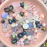 Mélange de perles acryliques plaquées UV accessoires de bijoux bricolage colorés perles de charme de bracelet en acrylique pour la fabrication de bijoux