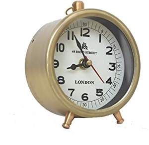 Handmade Aluminum Table <b>Clock</b> Indian Manufacturer and Exporter Shiny Polish Finish <b>Large</b> Numbers Brass Material - Product Image 3