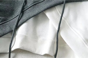 Haut court à capuche slim fit pour femme, couleur claire unique, taille standard, en molleton de coton, article hiver, offre spéciale - Product Image 6