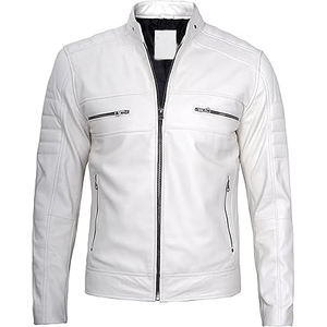 Veste en cuir de moto pour hommes en PU de haute qualité coupe ajustée avec poche de grande taille et revers noir à fermeture éclair printemps automne M-5XL - Product Image 3